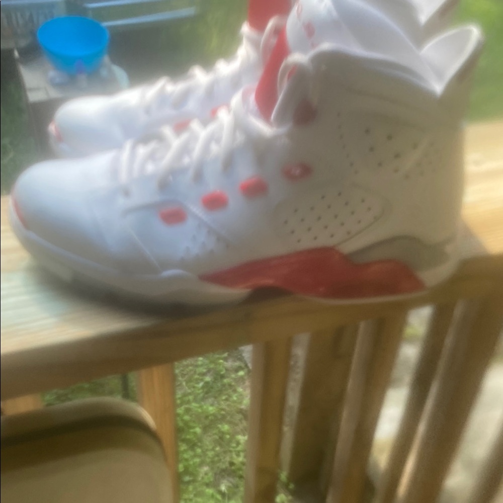 Jordans for men White and Red Sneakers